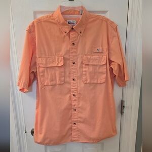 World Wide Sportsman Men's Orange Short Sleeve Fishing Shirt, Size M (1205)